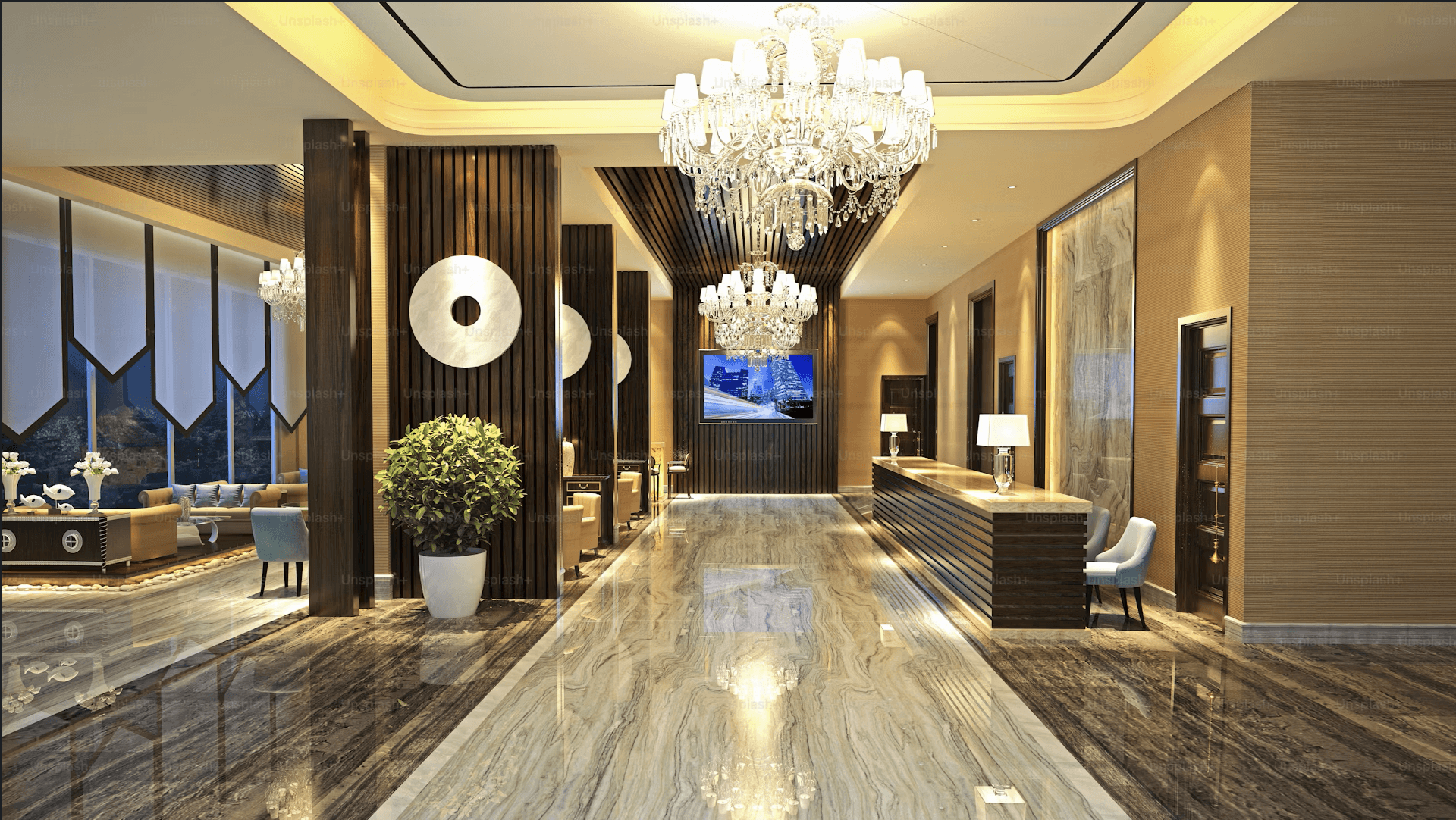 Luxury Hotel Lobby